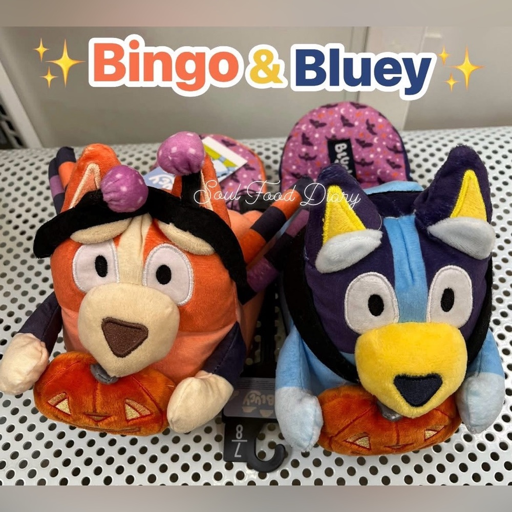 3D Slippers of Bluey & Bingo IM OBSESSED W/THESE. They r PLUSH & Slip Proof  NWT